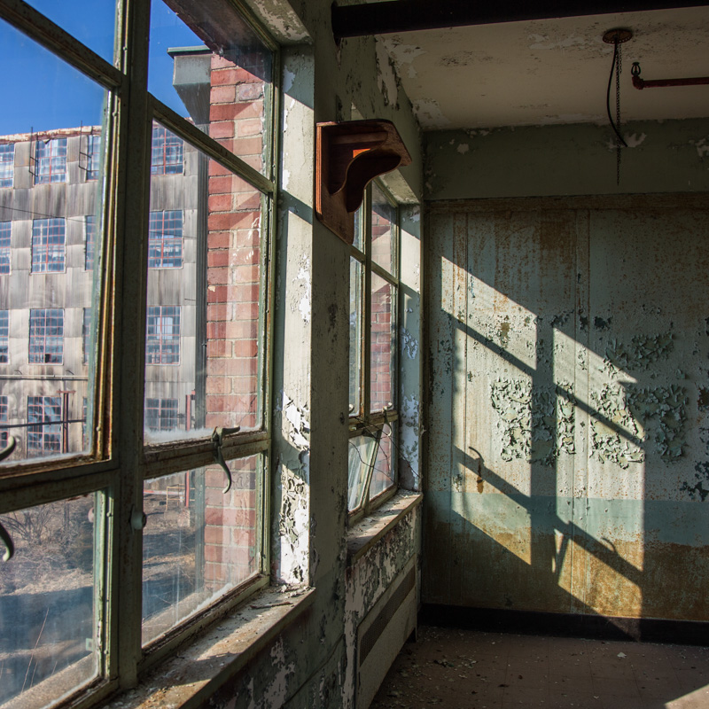 Inside dilapidated building